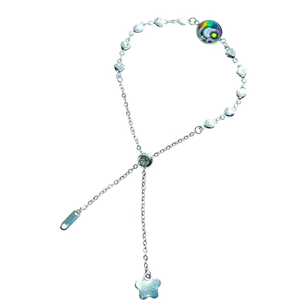 Rainbow Records Heart Slider Bracelet